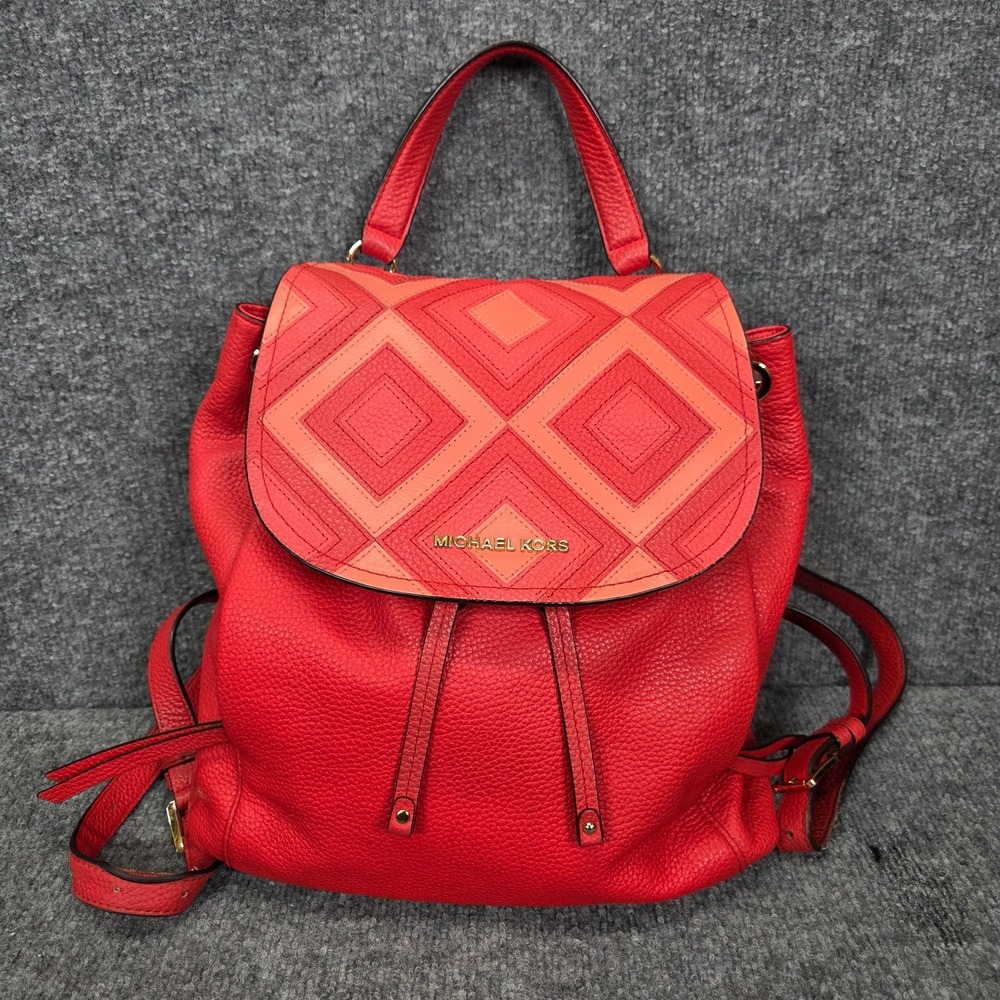 Michael Kors Riley Backpack Pebble Leather Dark‎ Sangria & Wallet Retail $498 - Picture 7 of 16